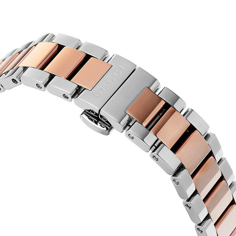 Shop Gucci G Timeless Diamonds Mother of Pearl Dial Two Tone Steel Strap Watch For Women - YA126544 in USA