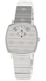 Shop Gucci Grip Quartz Silver Dial Silver Steel Strap Watch For Men - YA157501 in USA