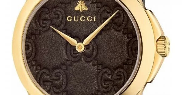 Shop Gucci G Timeless Quartz Brown Dial Brown Leather Strap Watch for Men - YA1264035 in USA