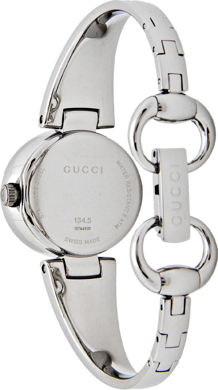 Gucci Guccissima Diamonds Mother of Pearl Dial Silver Steel Strap Watch For Women - YA134504 Buy Now By Gucci