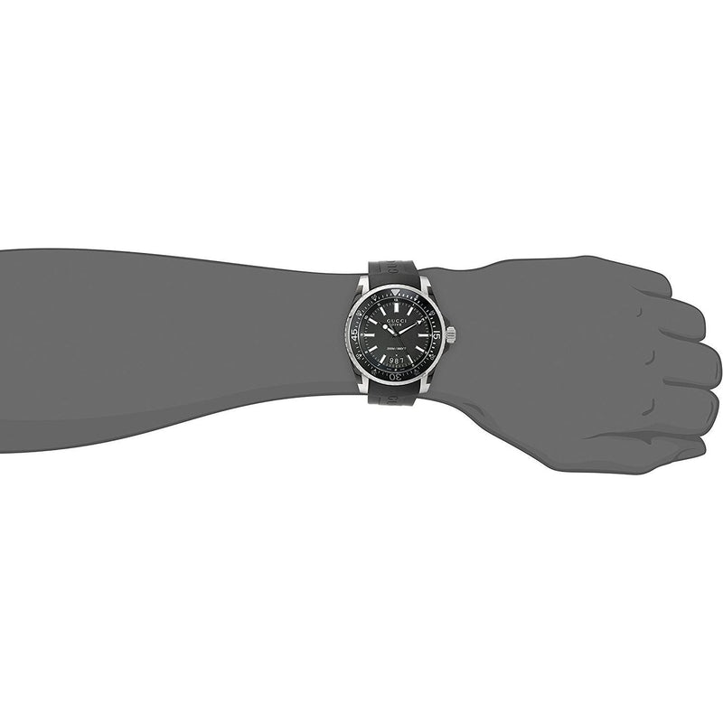 Shop Gucci Dive Analog Quartz Black Dial Black Rubber Strap Watch For Men - YA136204 in USA