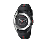 Shop Gucci Sync Quartz Black Dial Black Rubber Strap Watch For Men - YA137301 in USA