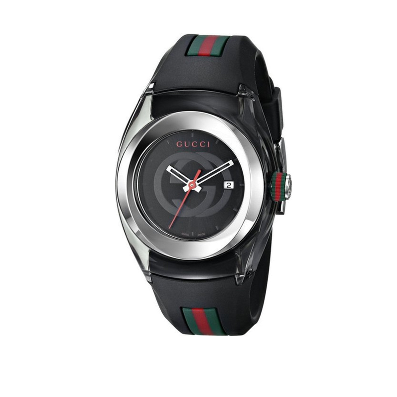 Shop Gucci Sync Quartz Black Dial Black Rubber Strap Watch For Men - YA137301 in USA