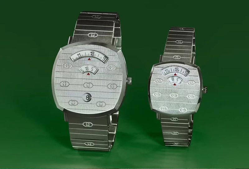 Shop Gucci Grip Quartz Silver Dial Silver Steel Strap Watch For Men - YA157501 in USA