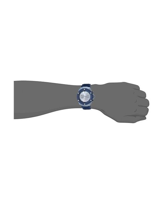 Shop Guess Poseidon Blue Dial Blue Rubber Strap Watch for Men - GW0057G3 in USA
