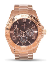 Shop Guess BFF Multifunction Brown Dial Rose Gold Steel Strap Watch for Women - W0231L8 in USA