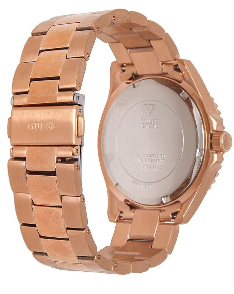 Shop Guess BFF Multifunction Brown Dial Rose Gold Steel Strap Watch for Women - W0231L8 in USA