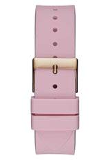 Shop Guess Sparkling Diamonds Pink Dial Pink Rubber Strap Watch for Women - W0032L9 in USA