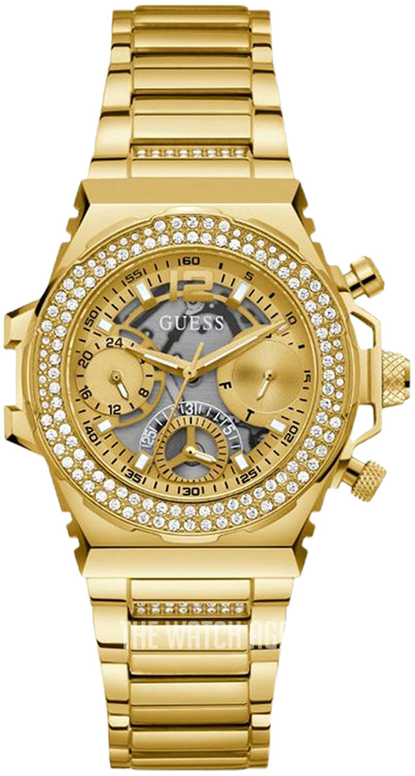 Guess Fusion Chronograph Gold Dial Gold Steel Strap Watch for Women - GW0552L2 Buy Now By Guess