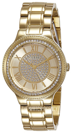 Guess Madison Diamonds Gold Dial Gold Steel Strap Watch for Women - W0637L2