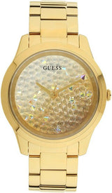 Shop Guess Crush Gold Dial Gold Steel Strap Watch For Women - GW0020L2 in USA