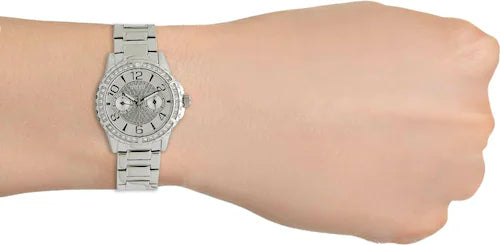 Guess Sassy Multifunction Quartz Silver Dial Silver Steel Strap Watch For Women - W0705L1 Buy Now By Guess