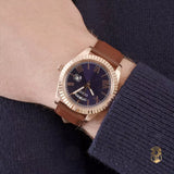 Guess Connoisseur Blue Dial Brown Leather Strap Watch For Men - GW0353G2 Buy Now By Guess