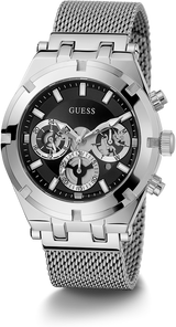 Guess Continental Quartz Black Dial Silver Mesh Strap Watch For Men - GW0582G1 Buy Now By Guess