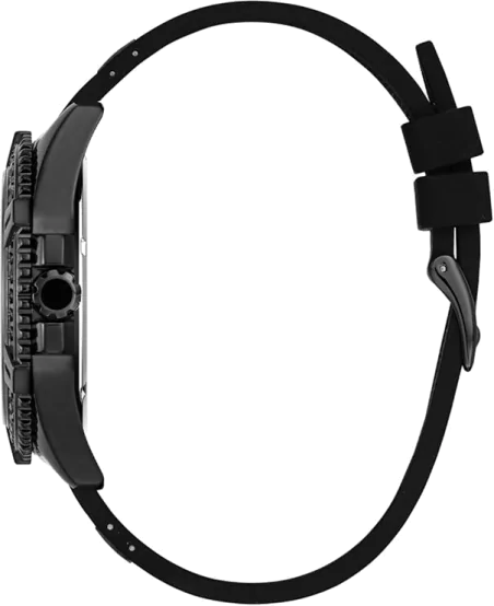 Guess Frontier Crystals Black Dial Black Silicone Strap Watch For Men - W1132G3 Buy Now By Guess