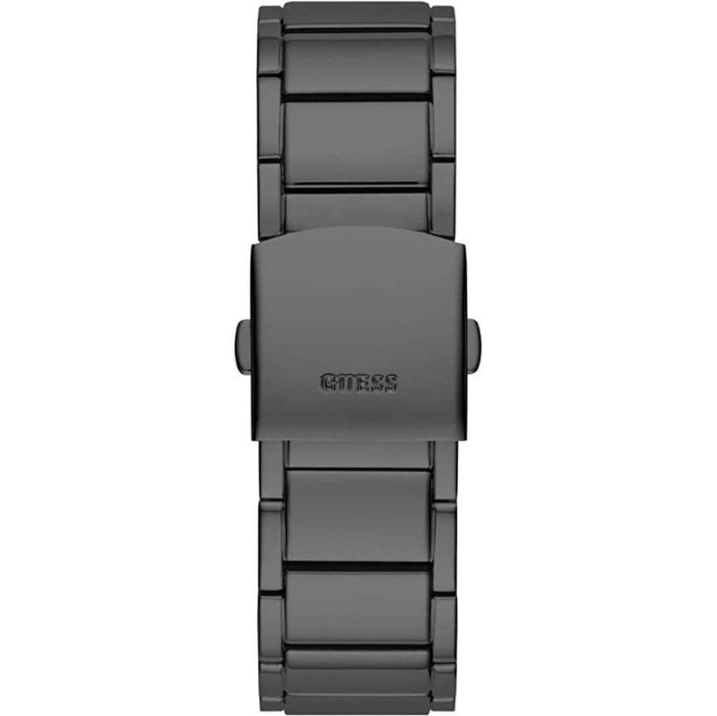 Shop Guess Phoenix Multifunction Crystals Silver Dial Black Steel Strap Watch For Men - GW0094G3 in USA