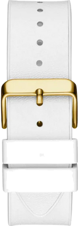 Guess Baguette Crystals Gold Dial White Silicone Strap Watch For Men - GW0208G3 Buy Now By Guess