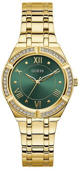 Guess Cosmo Diamonds Green Dial Gold Steel Strap Watch for Women - GW0033L8 Buy Now By Guess