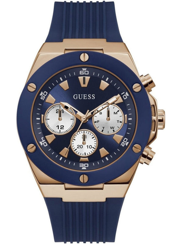 Shop Guess Poseidon Blue Dial Blue Rubber Strap Watch for Men - GW0057G2 in USA