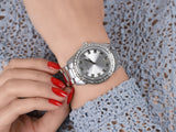 Guess Sparkler Diamonds Silver Dial Silver Steel Strap Watch for Women - GW0111L1 Buy Now By Guess