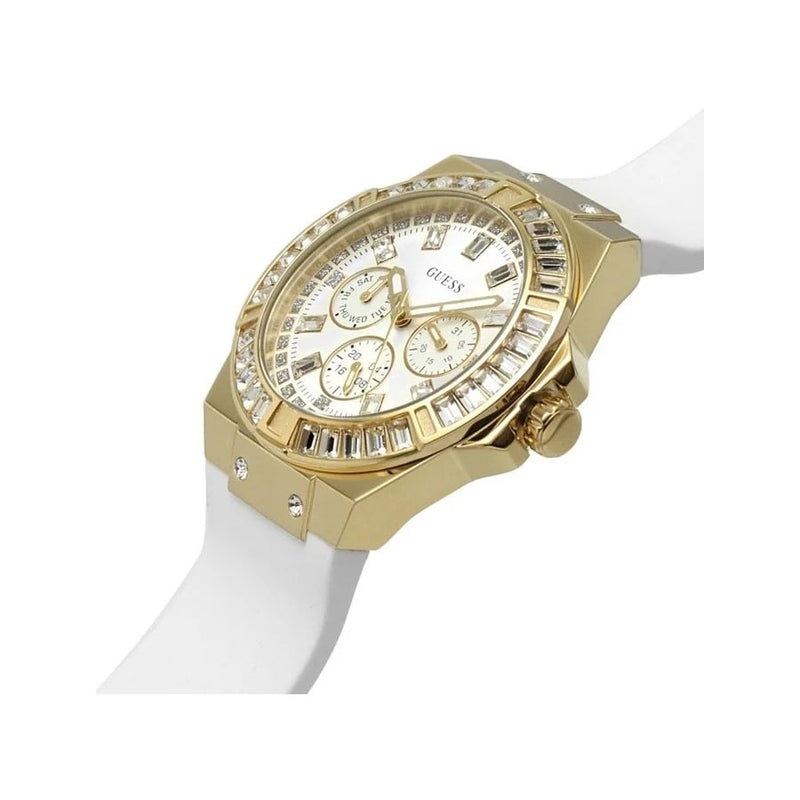 Shop Guess Venus Diamonds White Dial White Rubber Strap Watch for Women - GW0118L5 in USA