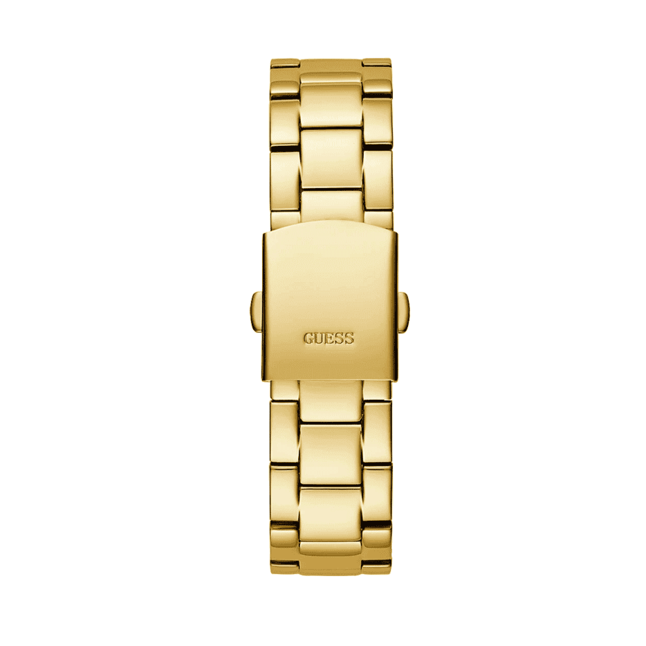 Guess Confetti Chronograph Rainbow Dial Gold Steel Strap Watch For Women  - GW0483L4