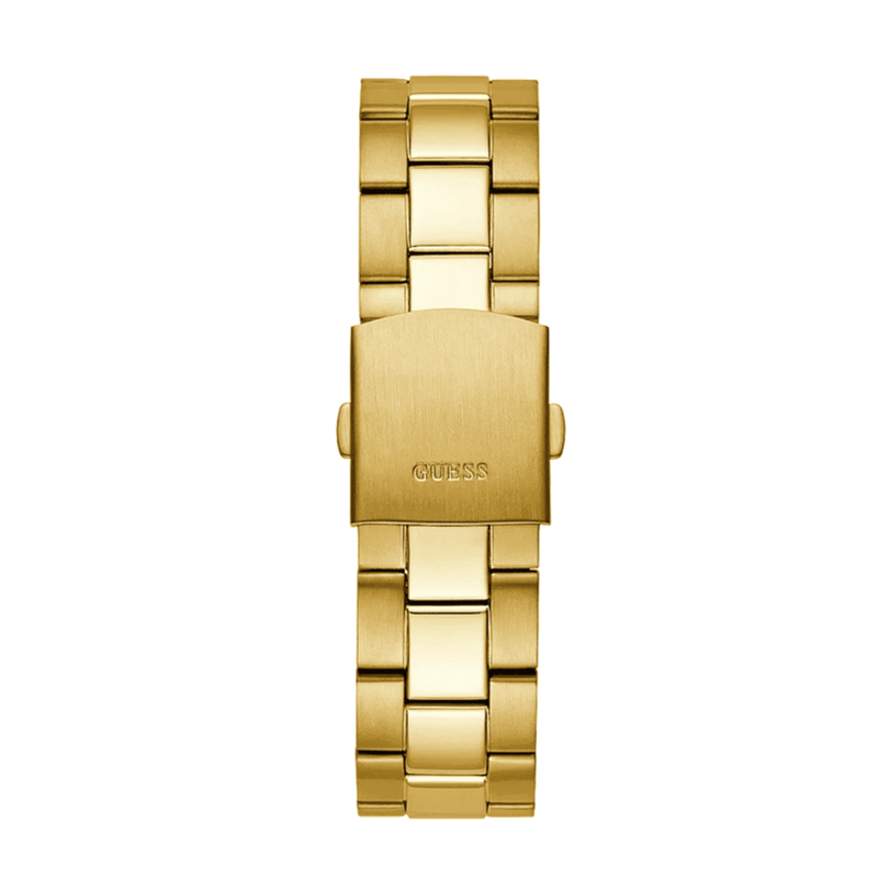 Guess Axle Multifunction Black Dial Gold Steel Strap Watch For Men - GW0488G2 Buy Now By Guess