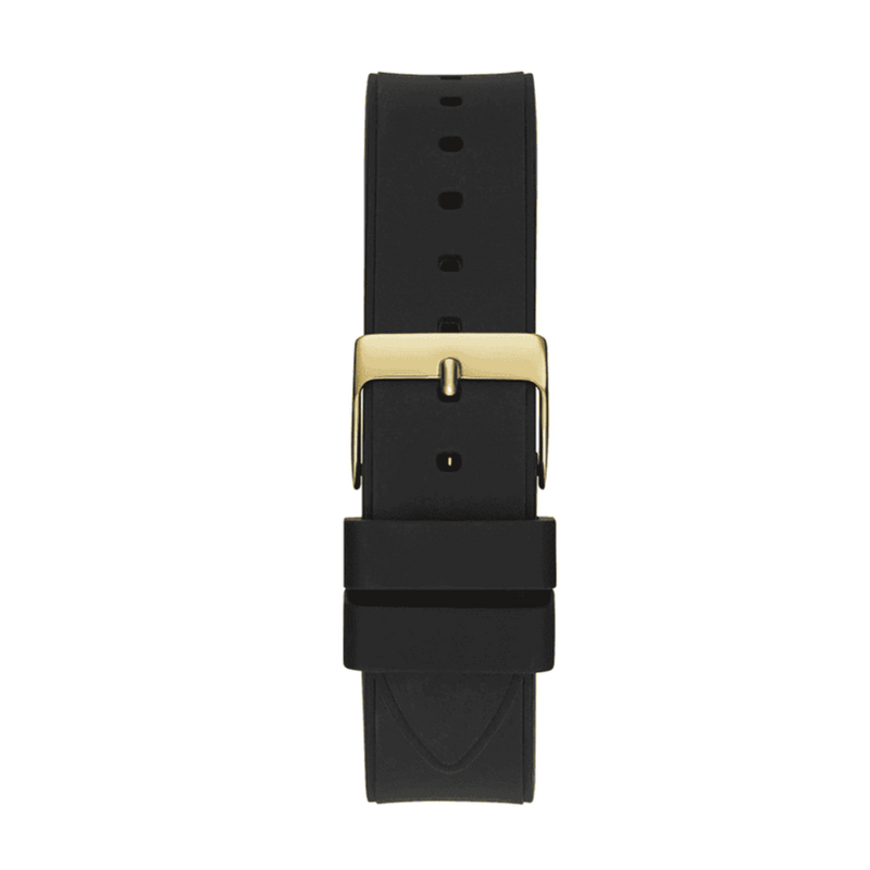 Guess Duchess Crystals Gold Dial Black Silicon Strap Watch For Women - GW0619L2 Buy Now By Guess