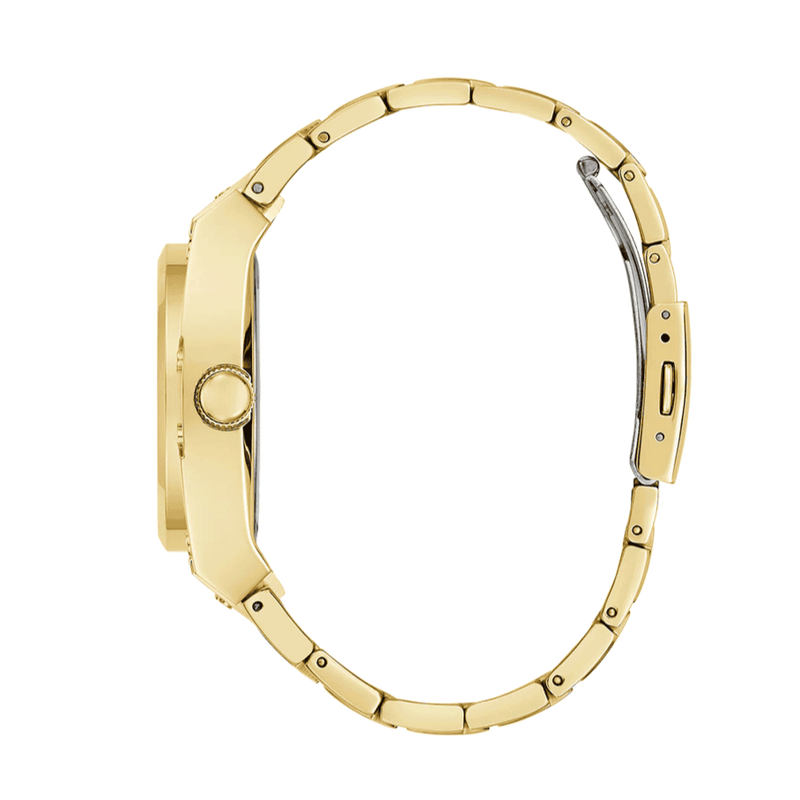 Guess Trend Analog Green Dial Gold Steel Strap Watch For Men - GW0624G2 Buy Now By Guess