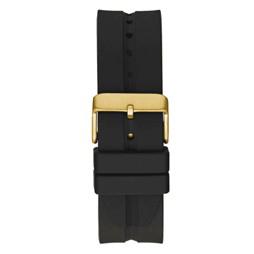 Guess Leo Multifunction Black Dial Black Silicone Strap Watch For Men - GW0637G2