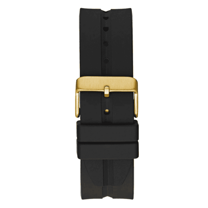 Guess Leo Multifunction Black Dial Black Silicone Strap Watch For Men - GW0637G2 Buy Now By Guess