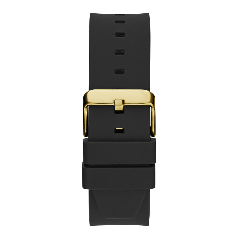Guess Zeus Multifunction Crystals Black Dial Black Silicone Strap Watch For Men - GW0208G4 Buy Now By Guess
