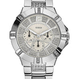 Shop Guess Vista Diamonds Silver Dial Silver Steel Strap Watch for Women - W12080L1 in USA