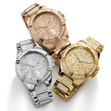 Guess Frontier Diamonds Silver Dial Silver Steel Strap Watch For Women - W1156L1 Buy Now By Guess