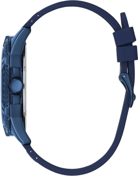 Guess Frontier Crystals Blue Dial Blue Silicon Strap Watch For Men - W1132G4 Buy Now By Guess