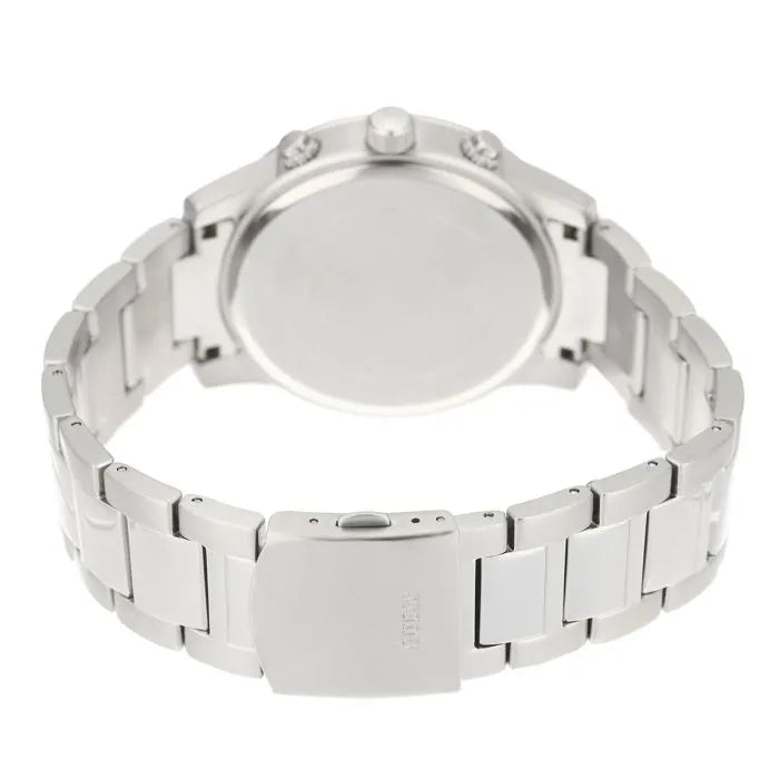 Guess Exec Chronograph Quartz Black Dial Silver Steel Strap Watch For Men - W0075G1 Buy Now By Guess