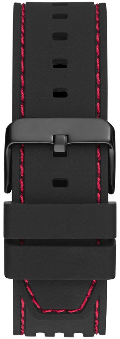 Guess Phoenix Multifunction Analog Red Dial Black Silicone Strap Watch For Men - GW0499G4 Buy Now By Guess