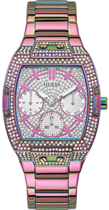 Shop Guess Phoenix Chronograph Crystals Silver Dial Pink Steel Strap Watch For Women - GW0104L4 in USA