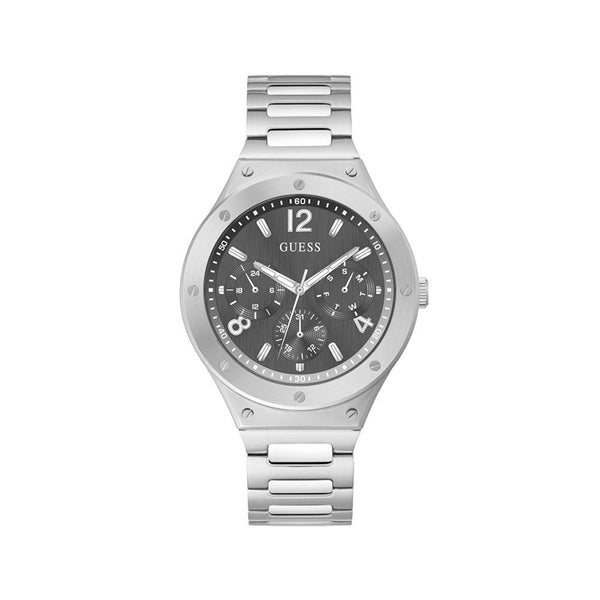 Shop Guess Scope Black Dial Silver Steel Strap Watch for Men - GW0454G1 in USA