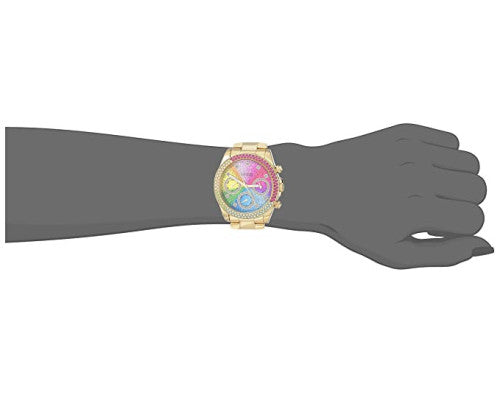 Guess Confetti Chronograph Rainbow Dial Gold Steel Strap Watch For Women - GW0483L4 Buy Now By Guess