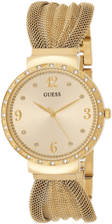 Guess Chiffon Gold Dial Gold Mesh Bracelet Watch For Women - W1083L2 Buy Now By Guess