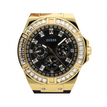 Shop Guess Venus Diamonds Black Dial Black Rubber Strap Watch for Women - GW0118L1 in USA