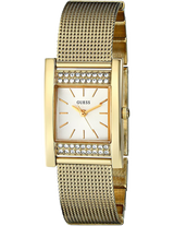 Guess Nouveau Diamonds Gold Dial Gold Mesh Bracelet Watch for Women - W0127L2 Buy Now By Guess