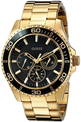Guess BFF Multifunction Black Dial Gold Steel Strap Watch for Women - W0231L3 Buy Now By Guess