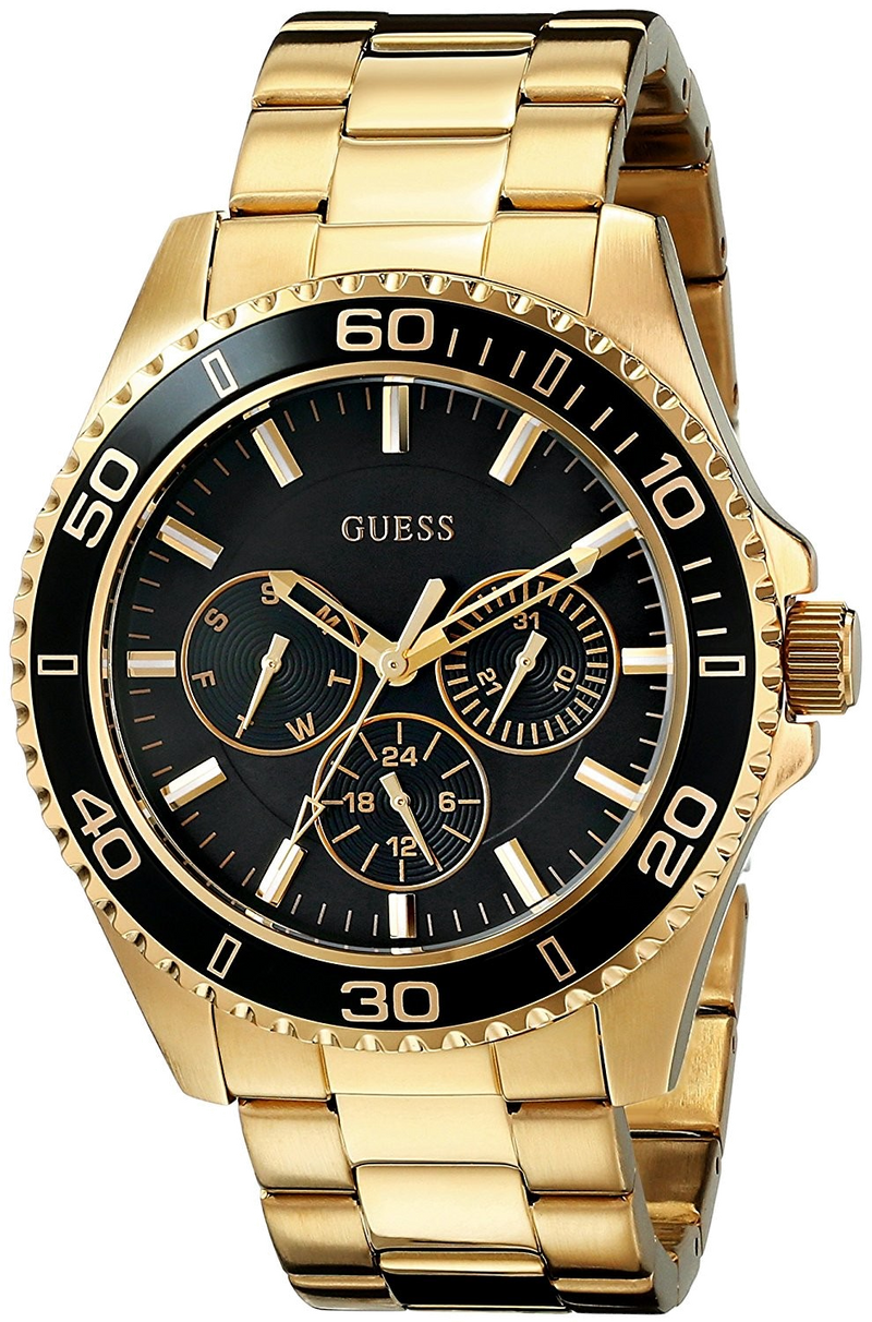 Guess BFF Multifunction Black Dial Gold Steel Strap Watch for Women - W0231L3 Buy Now By Guess