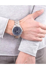 Guess Horizon Chronograph Blue Dial Two Tone Steel Strap Watch For Men - W0379G7 Buy Now By Guess