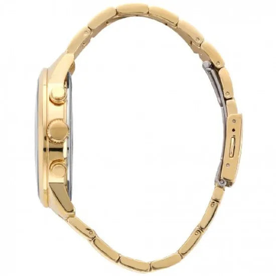 Guess Horizon Chronograph Black Dial Gold Steel Strap Watch For Men - W0379G4 Buy Now By Guess