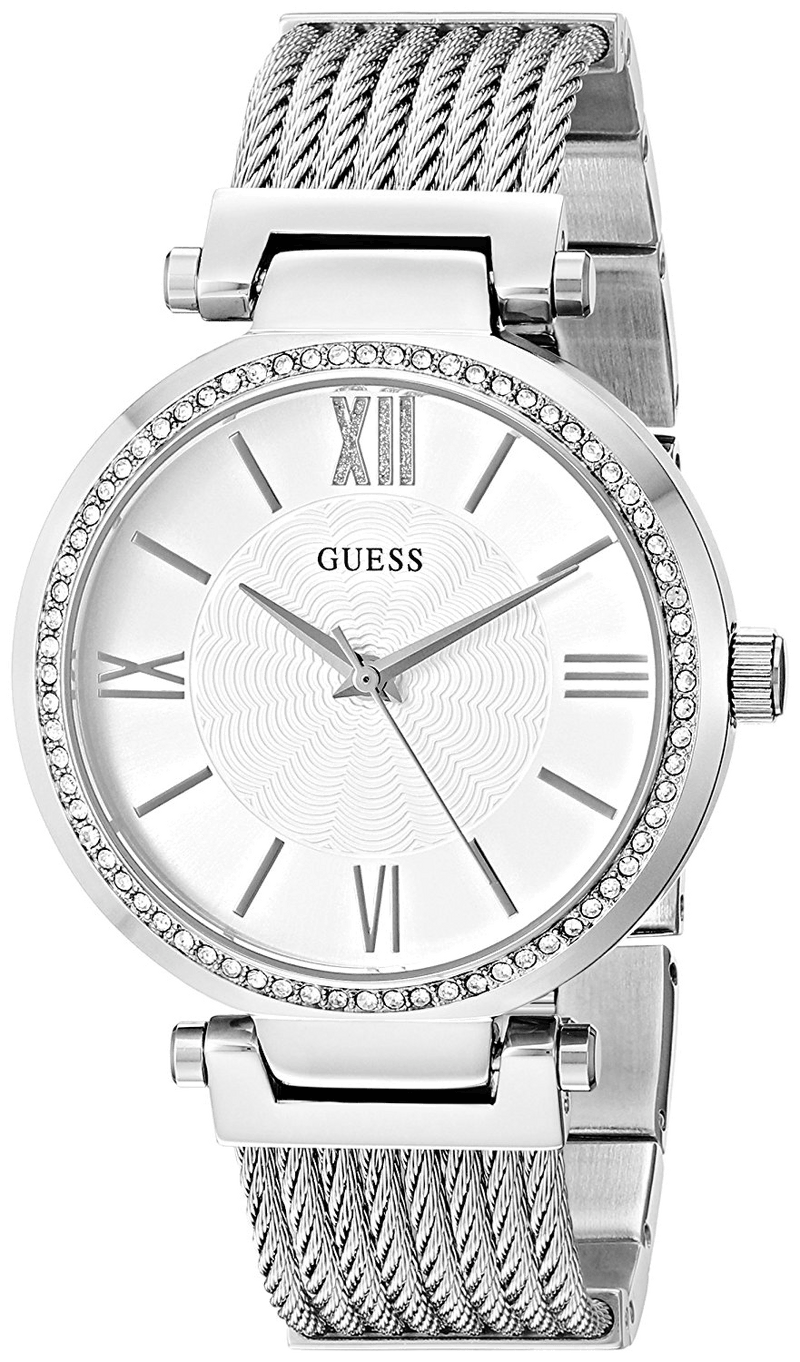 Guess Soho Silver DIal Stainless Steel Mesh Bracelet Watch For Women - W0638L1 Buy Now By Guess