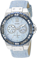Guess Limelight Quartz Blue Dial Blue Leather Strap Watch For Men - W0775l1 Buy Now By Guess