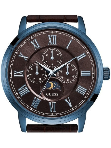 Guess Delancy Analog Brown Dial Brown Leather Strap Watch For Men - W0870G3 Buy Now By Guess